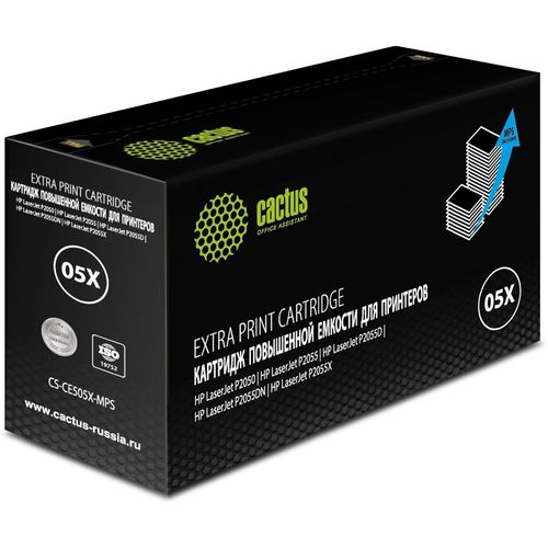Картридж лазерный  CS-CE505X-MPS CE505X черный (13000стр.)  LaserJet P2055D/ P2055DN / P2055X (Cactus)