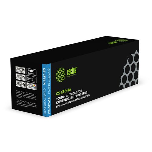 Картридж лазерный Cactus CS-CF541A CF541A голубой (1400стр.) для HP LJ M254dw/M280nw/M281fdn (Cactus)