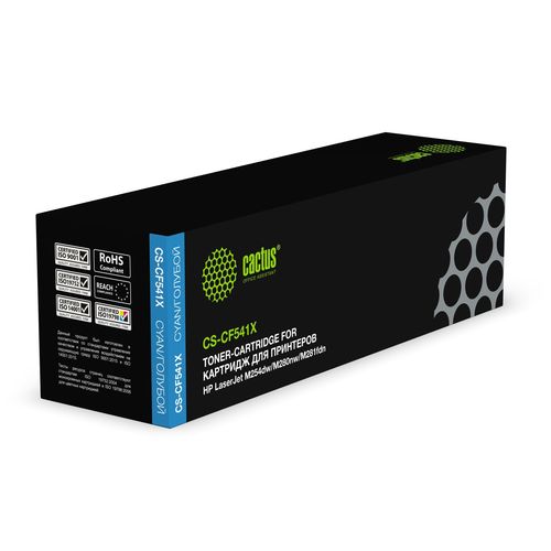 Картридж лазерный Cactus CS-CF541X CF541X голубой (2500стр.) для HP LJ M254dw/M280nw/M281fdn (Cactus)