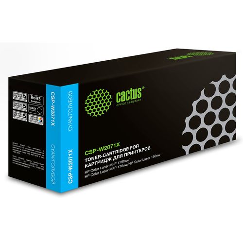 Картридж лазерный Cactus CSP-W2071X 117X голубой (1300стр.) для HP Color Laser 150a/150nw/178nw MFP/179fnw MFP (Cactus)