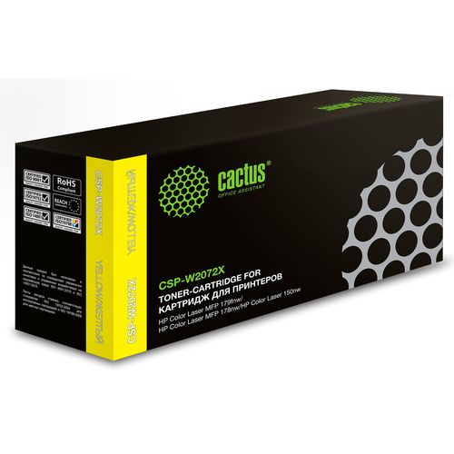 Картридж лазерный Cactus CSP-W2072X 117X желтый (1300стр.) для HP Color Laser 150a/150nw/178nw MFP/179fnw MFP (Cactus)