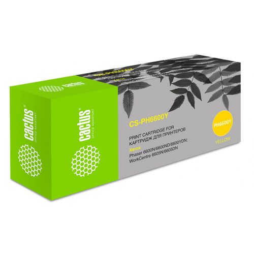 Картридж лазерный Cactus CS-PH6600Y 106R02235 желтый бар.в компл. (6000стр.) (Cactus)
