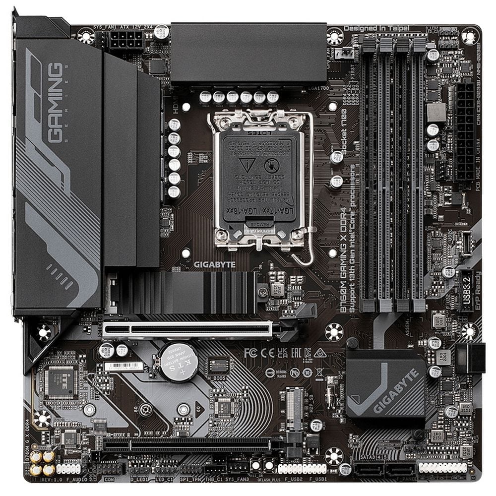 Материнская плата Gigabyte B760M GAMING X DDR4, Socket 1700, Intel®B760, 4xDDR4-3200, HDMI+DP, 1xPCI-Ex16, 1xPCI-Ex1, 4xSATA3(RAID 0/1/5/10), 2xM.2, 8Ch Audio, GLan, (4+4)xUSB2.0, (4+2)xUSB3.2, (0+1)xUSB3.2 Type-C™, mATX, RTL