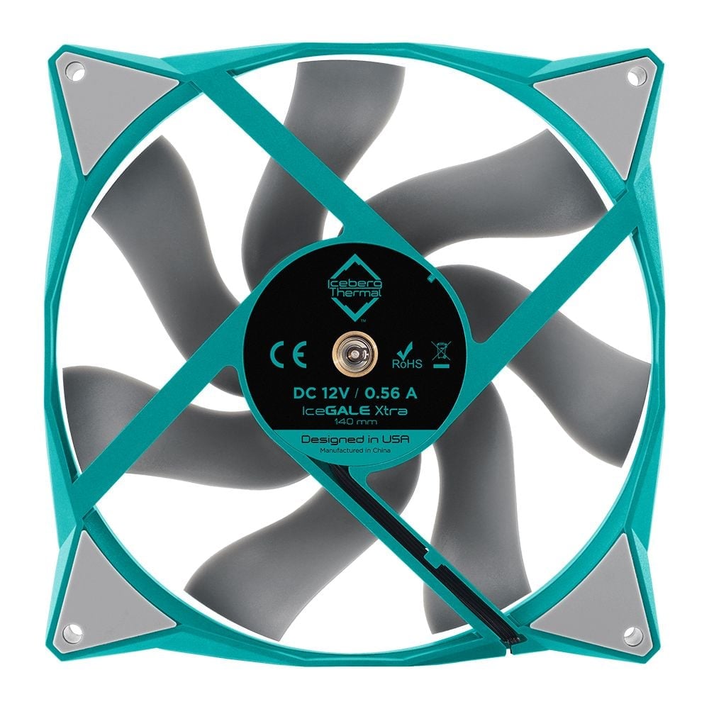 Вентилятор для корпуса Iceberg Thermal IceGALE Xtra 140mm TEAL 500 - 2500 RPM (MTTF 160,000) hours (IceGALE Xtra 140mm TEAL) L (071154)