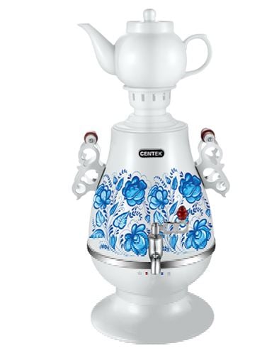 Самовар Centek CT-0091 A (белый+рисунок) 4.0л, 2300Вт, поддерж.t + LED индикатор, керам заварник