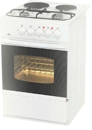 Газ/эл. плита FLAMA RK 2211 W  ( комби  2 газ+2 электро)