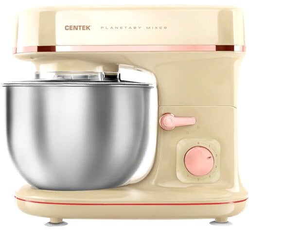 Миксер планетарный Centek CT-1139 бежевый/хром