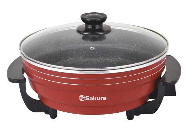 Электросковорода Sakura SA-7716R Master Chef 1800-2000Вт 32х9см кругл красн