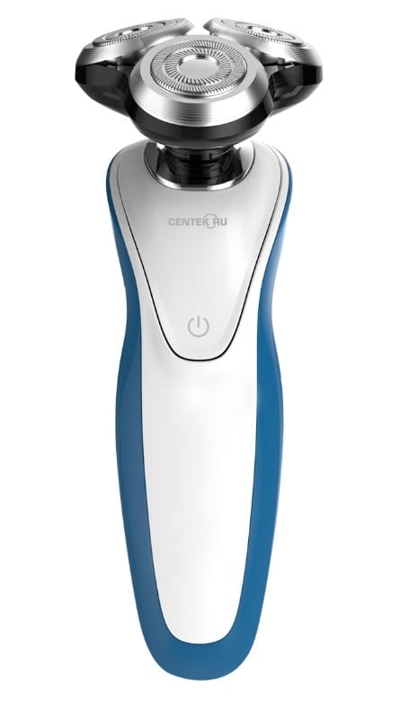 Бритва Centek CT-2152 (сер/бел/син) 5 ВТ, 3 плав. головки, аккумулятор+работа от сети