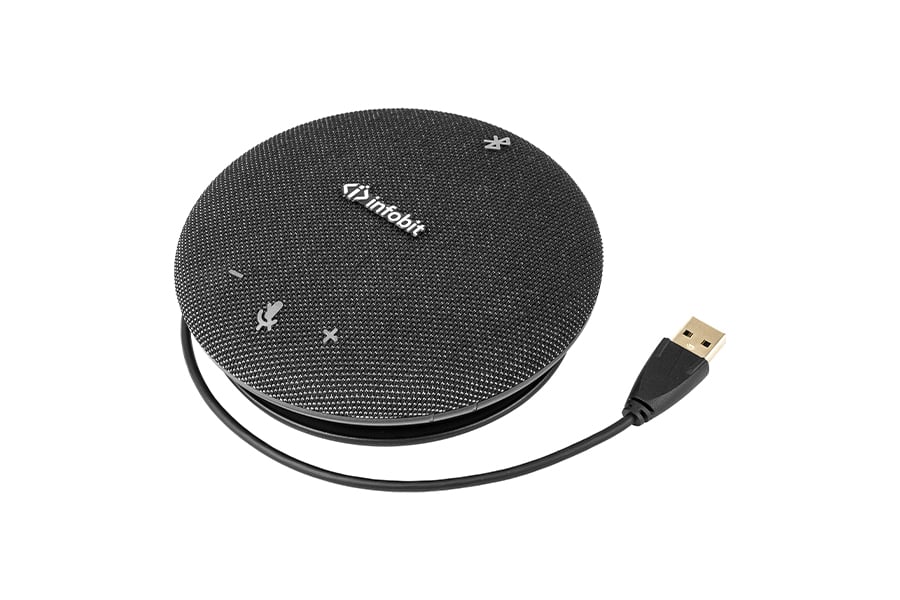 Спикерфон Infobit [iSpeaker M230] : всенаправленный микрофон, USB (2.0)+ Bluetooth(5.0) + Dongle(max 10м). AEC. ОС: Windows 10 (32-bit/64-bit), Windows 8.1 (32-bit/64-bit), Windows 7 (32-bit/64-bit), macOS 10.12 и выше
