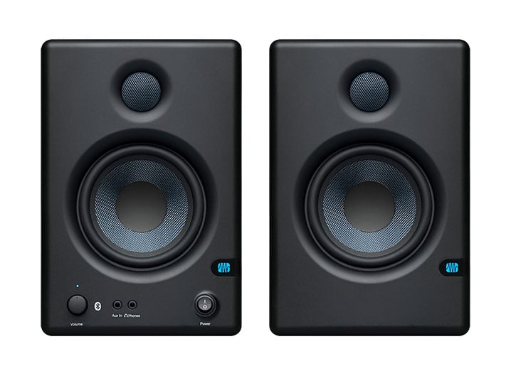 Акустическая система [2777506123] Presonus [Eris E4.5 BT] пара (активный+пассивный), 25 Вт, 70-22000 Гц, 4,5"+1", входы: 2x1/4"линейный, 2xRCA линейный, 3,5 мм AUX, выходы: 3,5 мм наушники, Bluetooth
