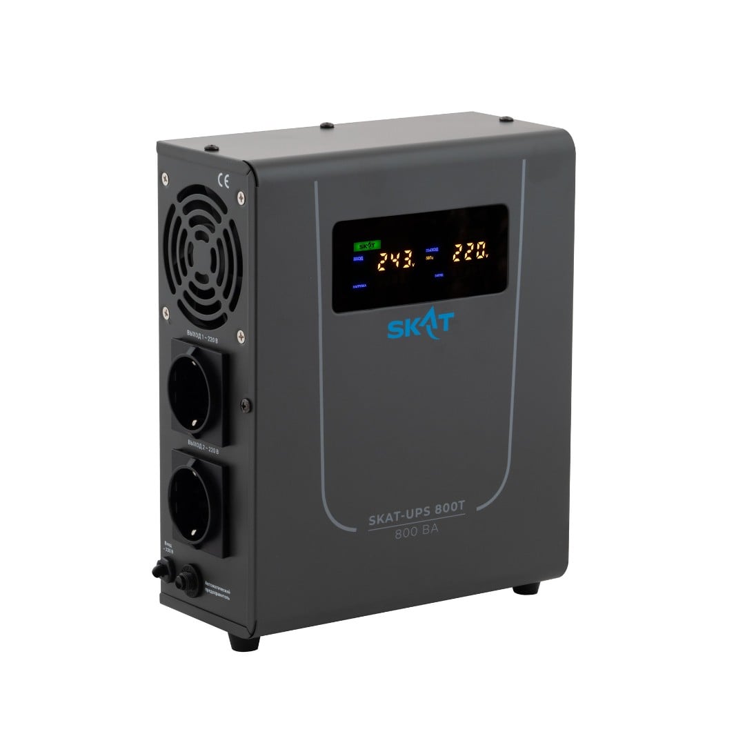 SKAT-UPS 800T ИБП, Линейно-интерактивный, 220 В, 800 ВА, работает от 1 внешней АКБ