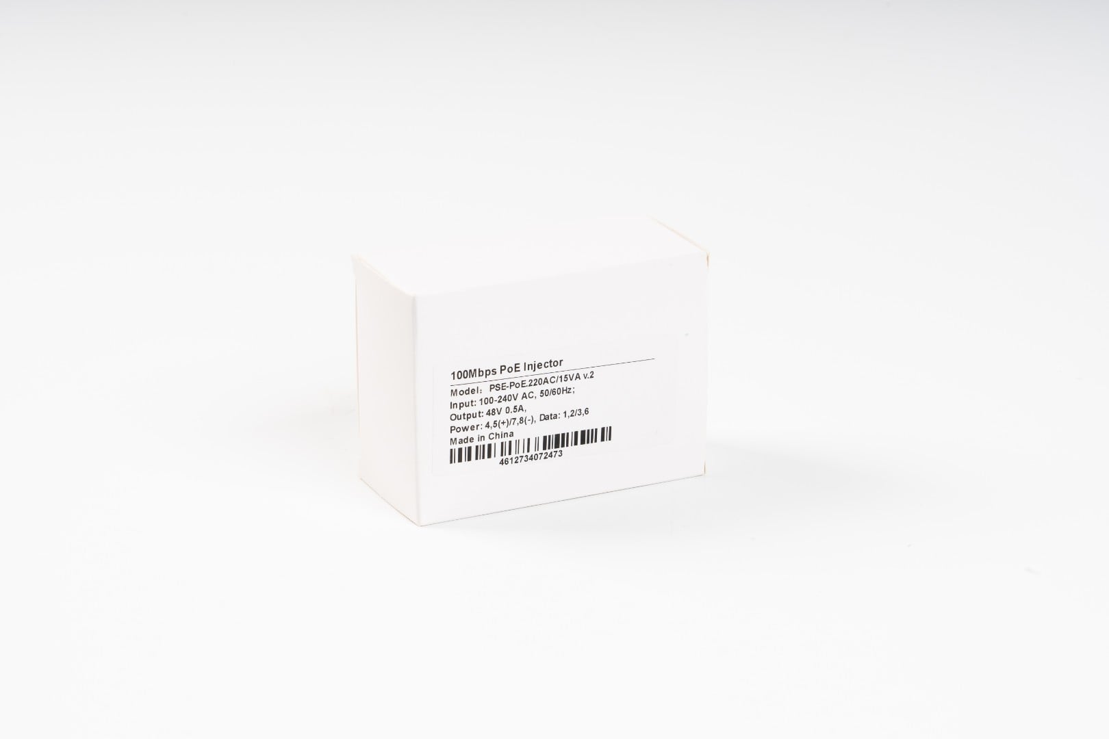 Инжектор PSE-PoE.220AC/15VA  v.2 48 В 0,32 А, PoE IEEE 802.3 af/at, IEEE 802.3/802.3u