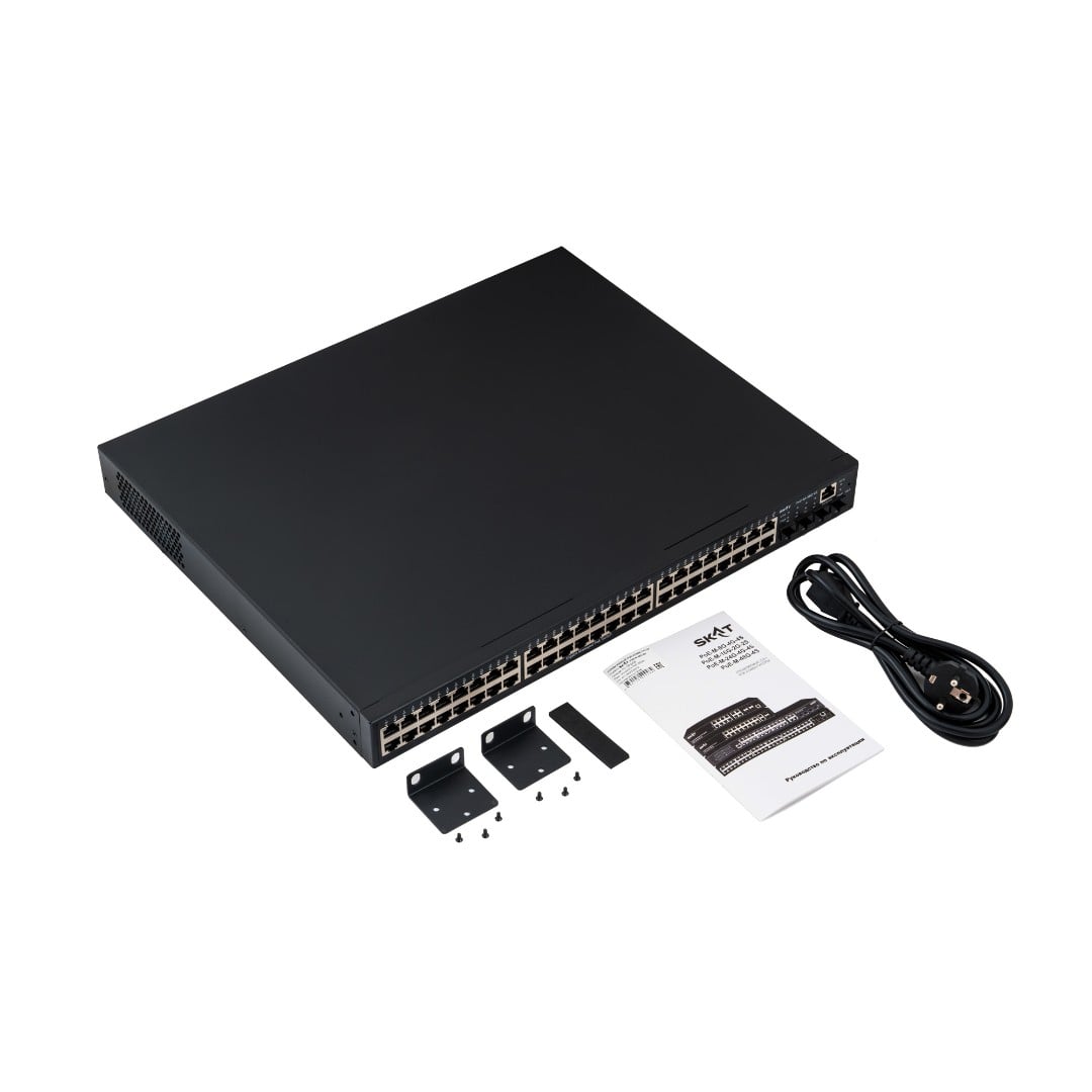 SKAT PoE-M-48G-4S управляемый L2+ коммутатор PoE Plus, 800Вт, порты: 48-Ethernet, 4-SFP