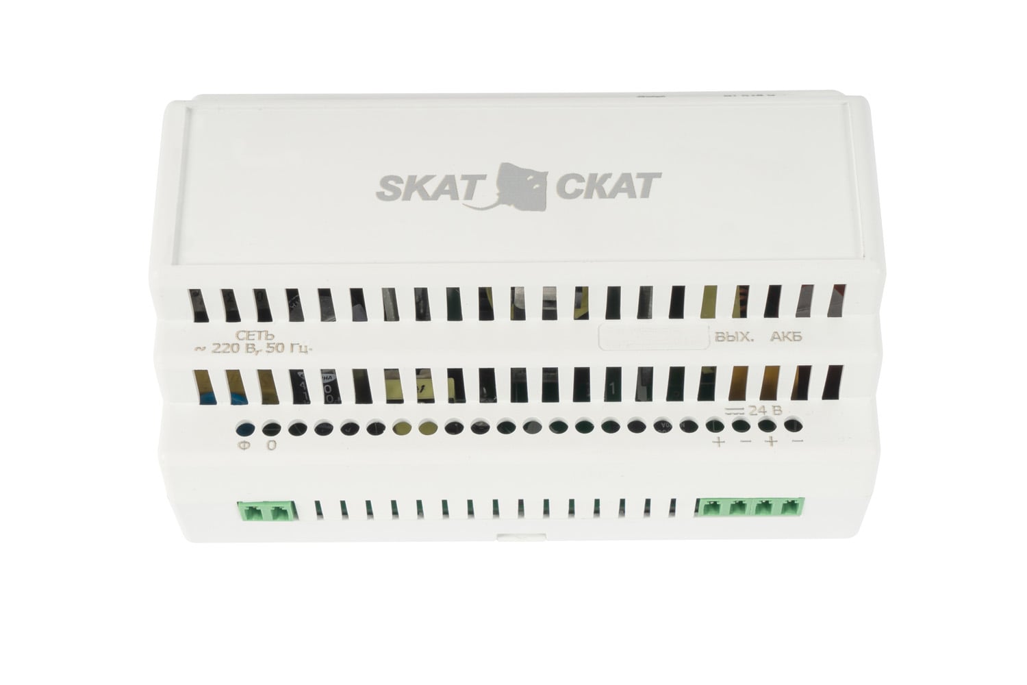 SKAT-24-4.0-DIN (SKAT ИБП-24/4-DIN) источник питания 24В 4А АКБ внеш.12-17Ач