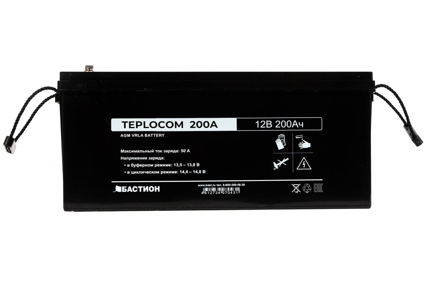 TEPLOCOM 200Ач АКБ свинцово-кислотная, тип AGM, 12В, 200Ач