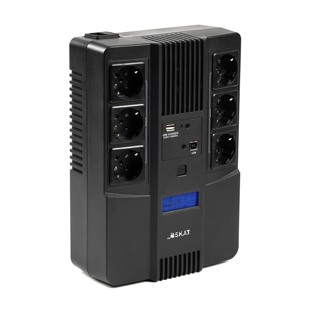 Источник бесперебойного питания Бастион SKAT-UPS 800-AID-IN-1x9 220В 480Вт дисплей 1АКБ 9А·ч внутр. меандр. (8935)