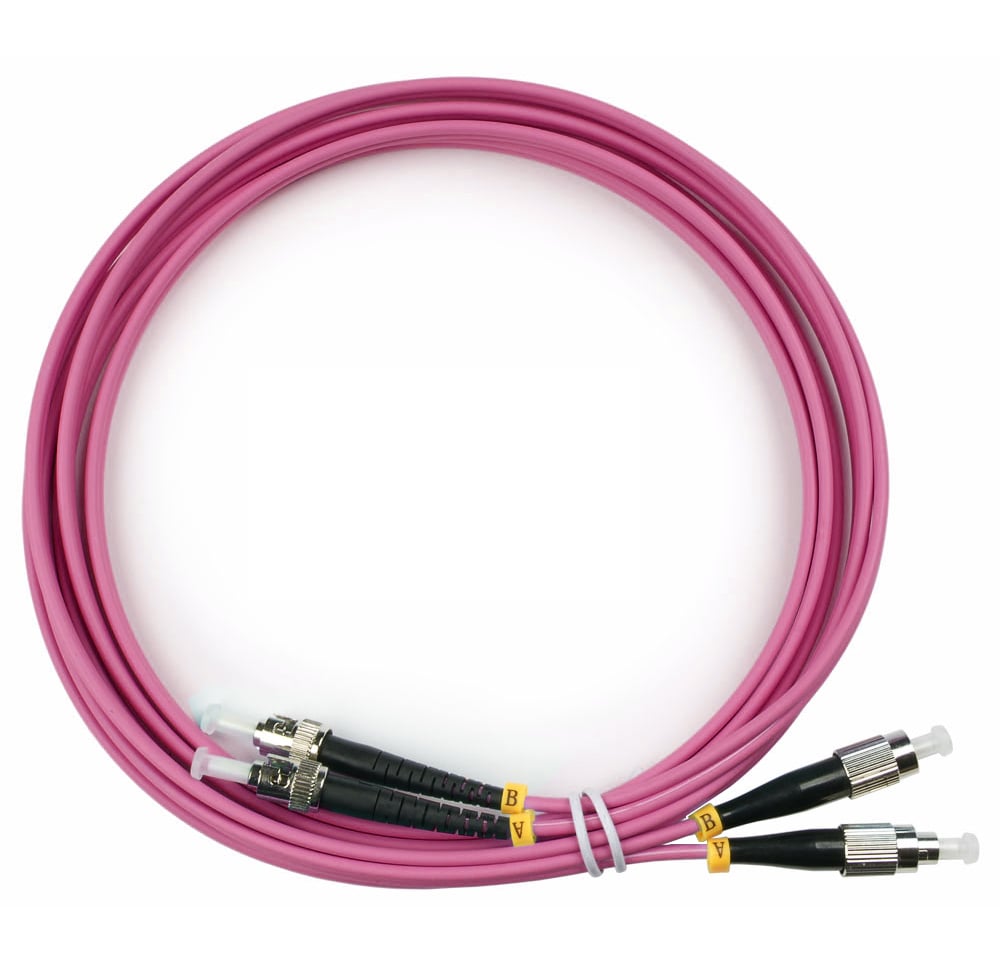 Оптический патч-корд duplex FC-ST 50/125 MM Cabeus FOP-50-OM4-FC-ST-3m 3 метра маджента LSZH