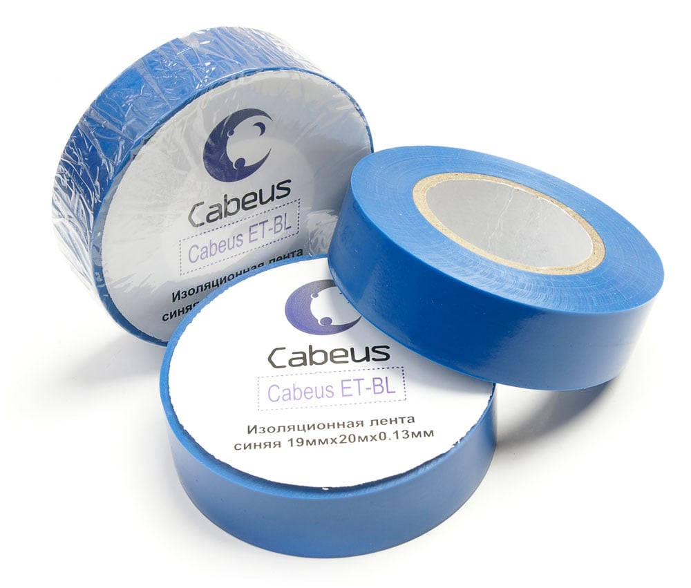 ET-BL Изоляционная лента Cabeus синий 1 шт 19мм х 20мм х 0.13мм