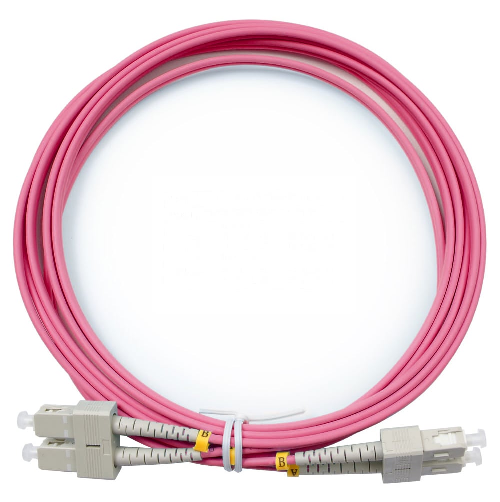 Оптический патч-корд duplex SC-SC 50/125 MM Cabeus FOP-50-OM4-SC-SC-3m 3 метра маджента LSZH