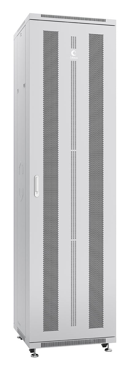 Cabeus ND-05C-47U60/100 Шкаф монтажный телекоммуникационный 19" напольный для распределительного и серверного оборудования 47U 600x1000x2277mm (ШхГхВ) передняя и задняя перфорированные двери, ручка с замком, цвет серый (RAL 7035)