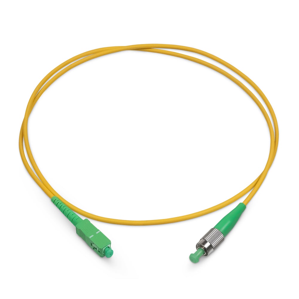 Оптический патч-корд simplex FC-SC 9/125 SM Cabeus FOP(s)-9-FC/APC-SC/APC-1m 1 метр желтый LSZH