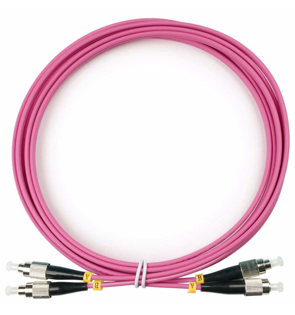 Оптический патч-корд duplex FC-FC 50/125 MM Cabeus FOP-50-OM4-FC-FC-3m 3 метра маджента LSZH