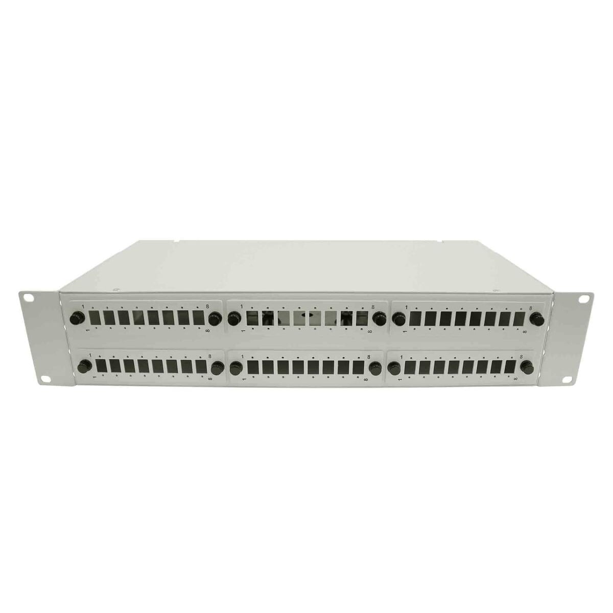 Cabeus FO-19-6FP-48FC/ST/SC-GY-T Кросс оптический стоечный, 19, до 48 портов, серый
