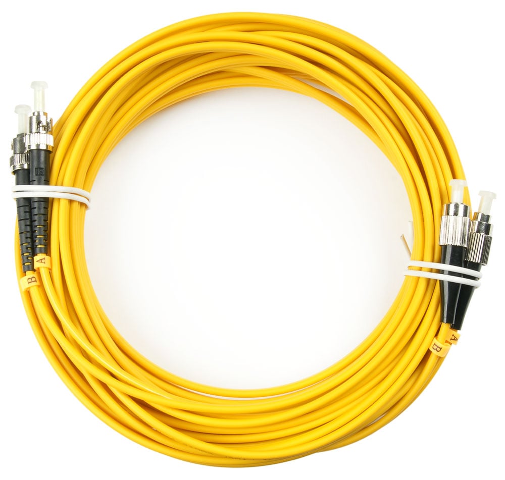 Оптический патч-корд duplex FC-ST 9/125 SM Cabeus FOP(d)-9-FC-ST-10m 10 метров желтый LSZH
