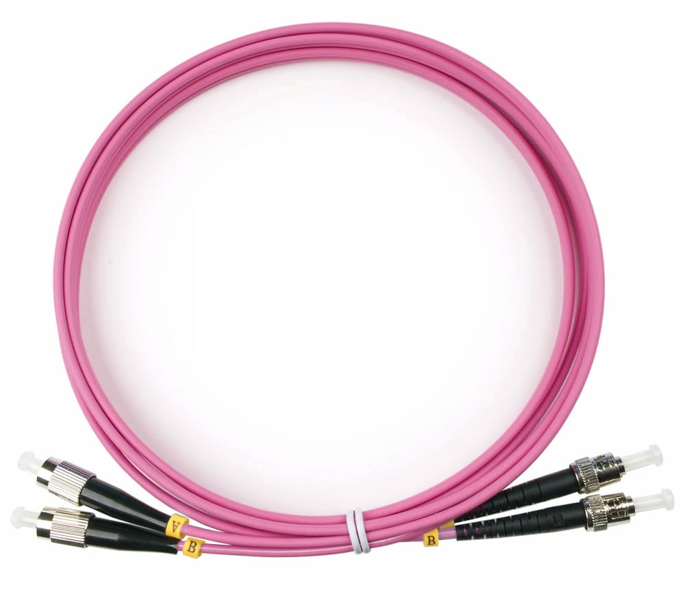 Оптический патч-корд duplex FC-ST 50/125 MM Cabeus FOP-50-OM4-FC-ST-2m 2 метра маджента LSZH