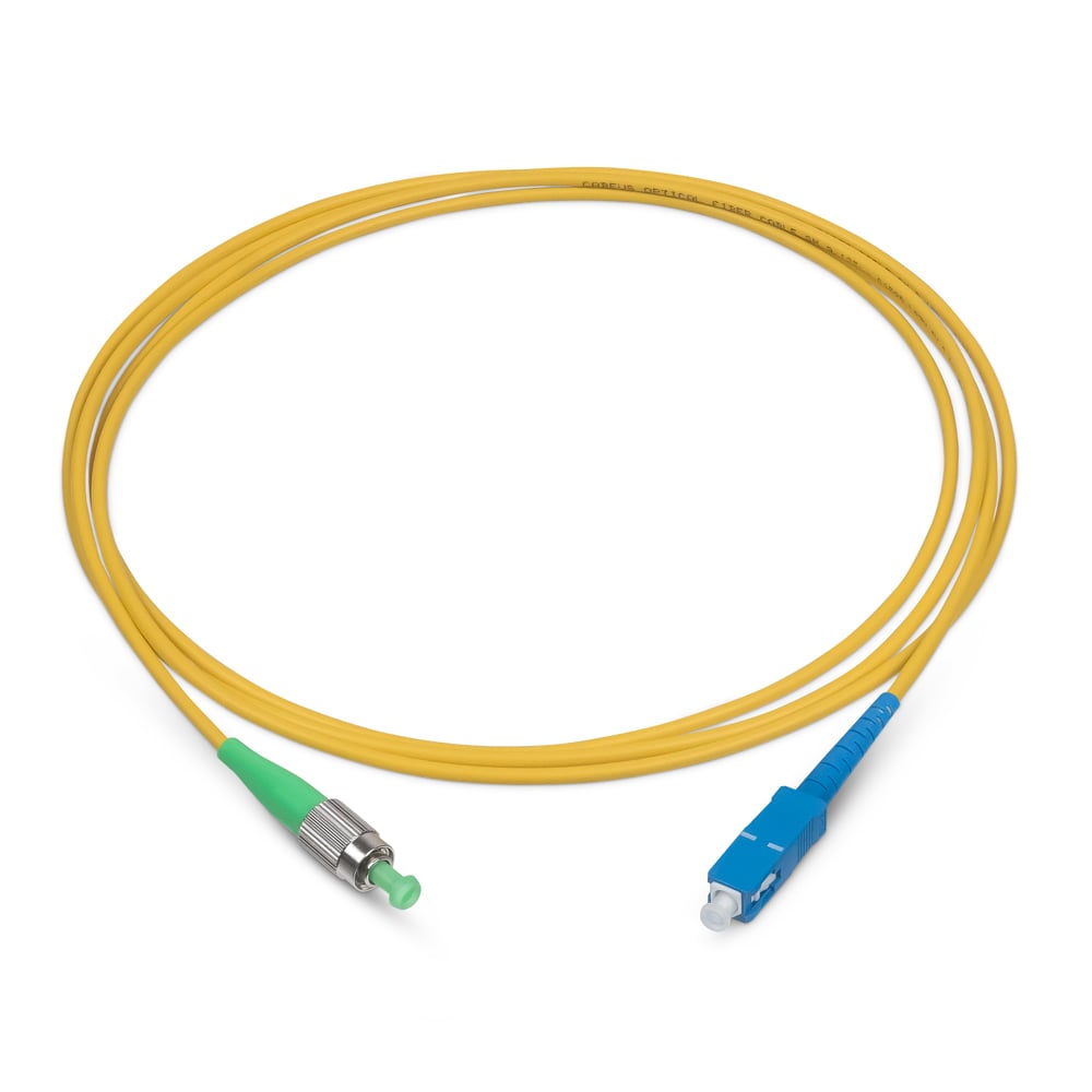 Оптический патч-корд simplex FC-SC 9/125 SM Cabeus FOP(s)-9-FC/APC-SC/UPC-15m 15 метров желтый LSZH