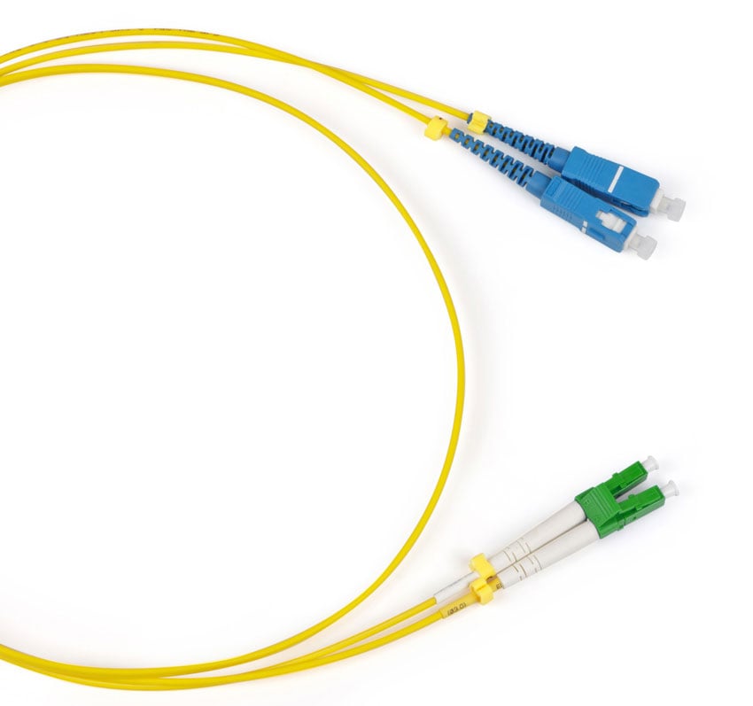 Оптический патч-корд duplex LC-SC 9/125 SM Cabeus FOP(d)-9-LC/APC-SC/UPC-7m 7 метров желтый LSZH