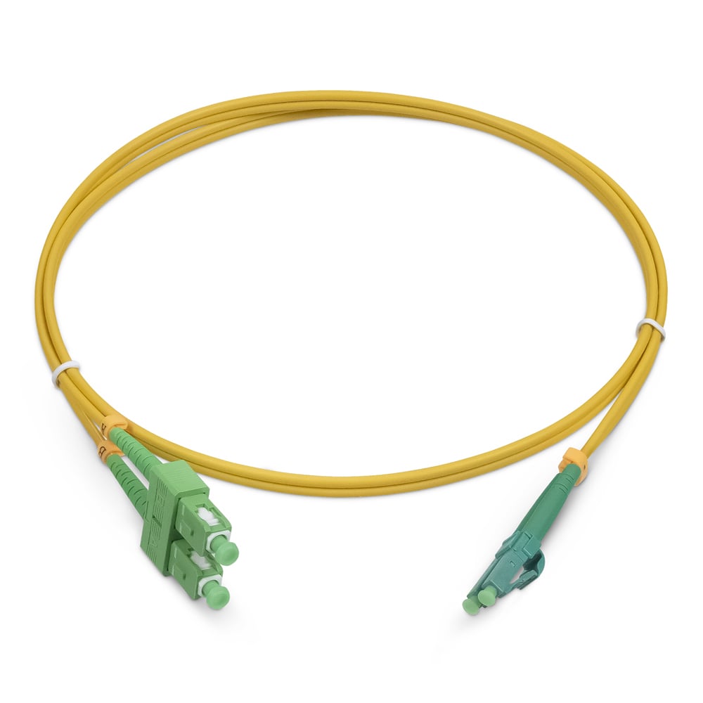 Оптический патч-корд duplex LC-SC 9/125 SM Cabeus FOP(d)-9-LC/APC-SC/APC-2m 2 метра желтый LSZH