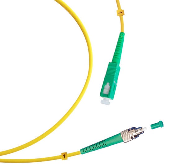 Оптический патч-корд simplex FC-SC 9/125 SM Cabeus FOP(s)-9-FC/APC-SC/APC-1,5m 1.5 метра желтый LSZH