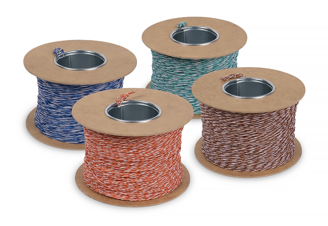 Cabeus UTP-1P-Cat.5e-SOLID-CROSS-500-BL (Jumper Wire) Кроссировочная витая пара, неэкранированная U/UTP, категория 5e, 1 пара (24 AWG), одножильный (solid), без общей внешней оболочки, синяя, 500м