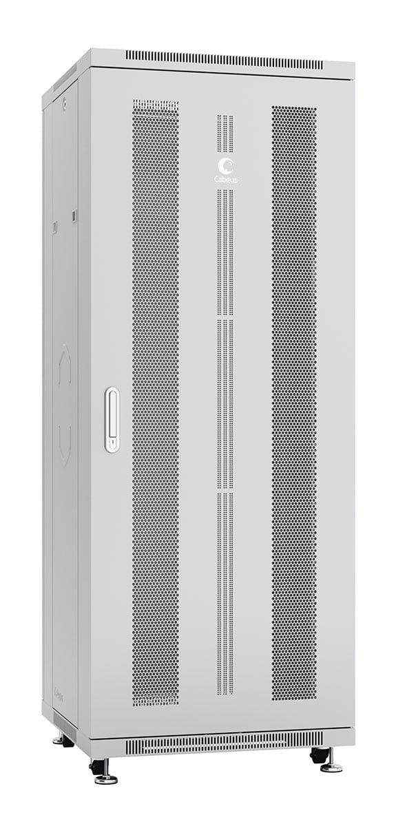 Cabeus ND-05C-32U60/100 Шкаф монтажный телекоммуникационный 19" напольный для распределительного и серверного оборудования 32U 600x1000x1610mm (ШхГхВ) передняя и задняя перфорированные двери, ручка с замком, цвет серый (RAL 7035)