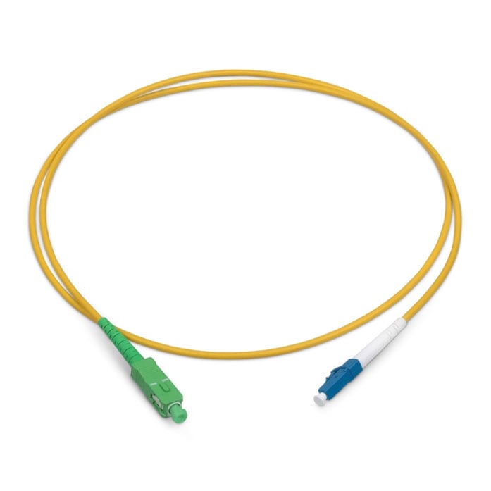 FOP(s)-9-SC/APC-LC/UPC-3m Коммутационный шнур оптический Cabeus tight buffer Simplex SC/LC (APC/UPC) OS2 9/125 LSZH D 3мм 3м цвет: жёлтый