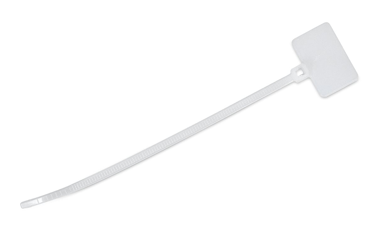 Cabeus GTM-110 Стяжка нейлоновая неоткрывающаяся, безгалогенная (halogen free), 110x2.5мм, с площадкой для маркера (100 шт)
