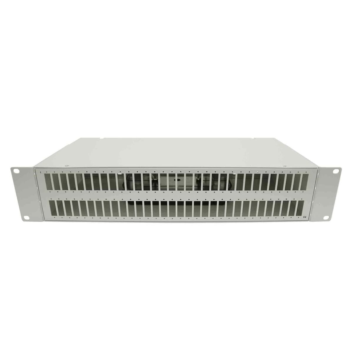 Cabeus FO-19-64DSC-T Кросс оптический стоечный, 19, до 64 портов DSC(QLC), сплошная панель, серый