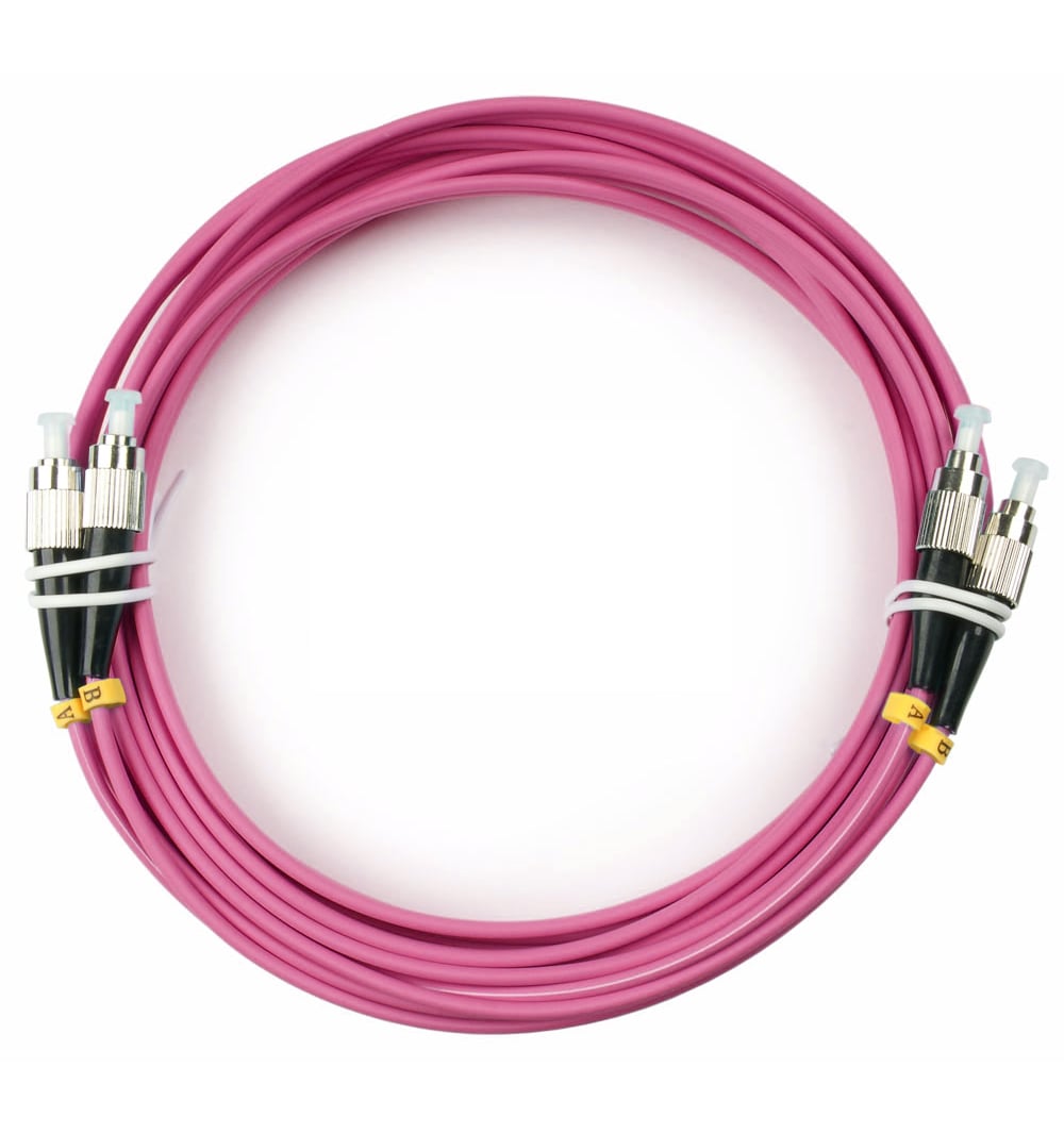 Оптический патч-корд duplex FC-FC 50/125 MM Cabeus FOP-50-OM4-FC-FC-5m 5 метров маджента LSZH