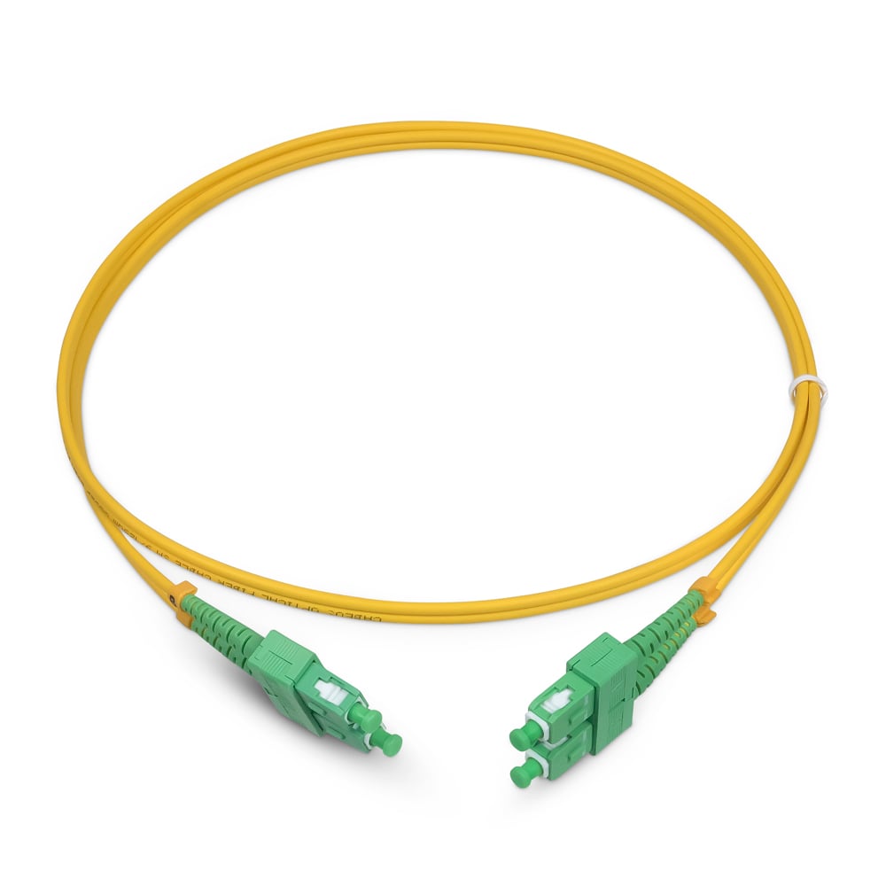 Оптический патч-корд duplex SC-SC 9/125 SM Cabeus FOP(d)-9-SC/APC-SC/APC-15m 15 метров желтый LSZH