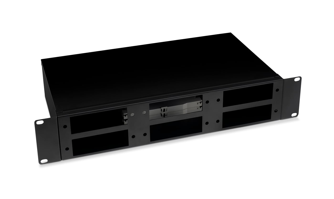 Cabeus FO-19-6FP-BK Кросс бокс оптический 19" 2U на 6 адаптерных панелей, цвет черный