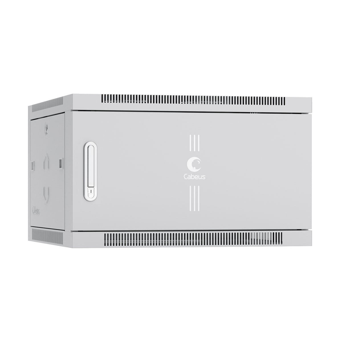 SH-05F-6U60/45m Шкаф телекоммуникационный настенный Cabeus SH-05F 19" 6U 368х600х450 мм (ВхШхГ) дверь: металл боковая панель: сплошная съемная сварной цвет: серый (съёмная задняя панель)