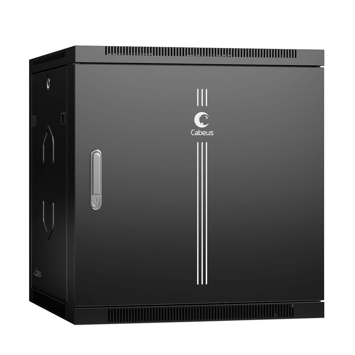 SH-05F-12U60/60m-R-BK Шкаф телекоммуникационный настенный Cabeus SH-05F 19" 12U 635х600х600 мм (ВхШхГ) дверь: металл боковая панель: сплошная съемная разборный цвет: чёрный (съёмная задняя панель)