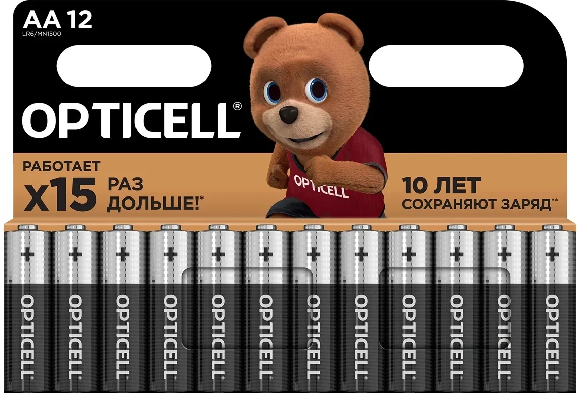 Батарея Opticell 6051010, LR6 AA, 12 шт