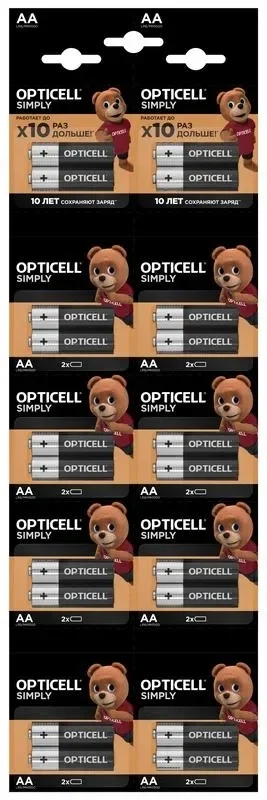 Батарейки OPTICELL 6050001, AA, 2шт, щелочные
