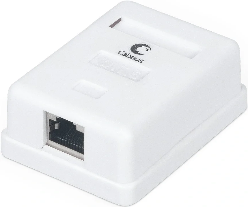 Розетка компьют. RJ-45(8P8C), кат  6, экранированная, одинарная, внешняя Cabeus WS-8P8C-Cat.6-SH-1 Розетка компьютерная RJ-45(8P8C), категория 6, экранированная, одинарная, внешняя, Dual IDC