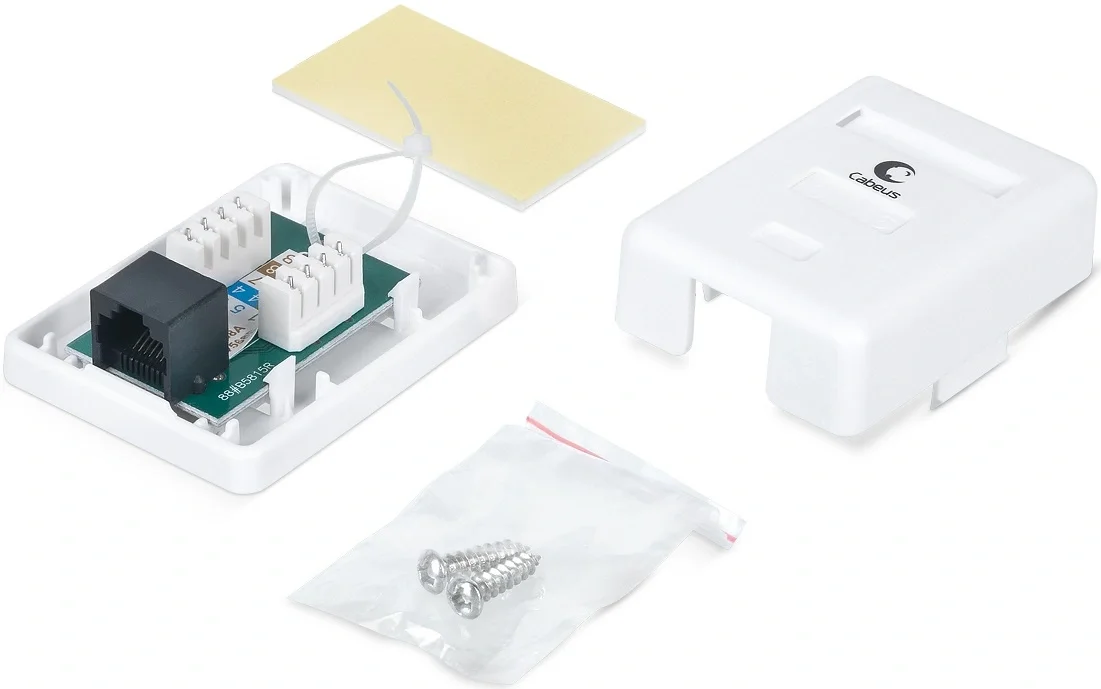Розетка Cabeus WS-8P8C-CAT.6-1 комп. RJ45 кат.6 бронз.