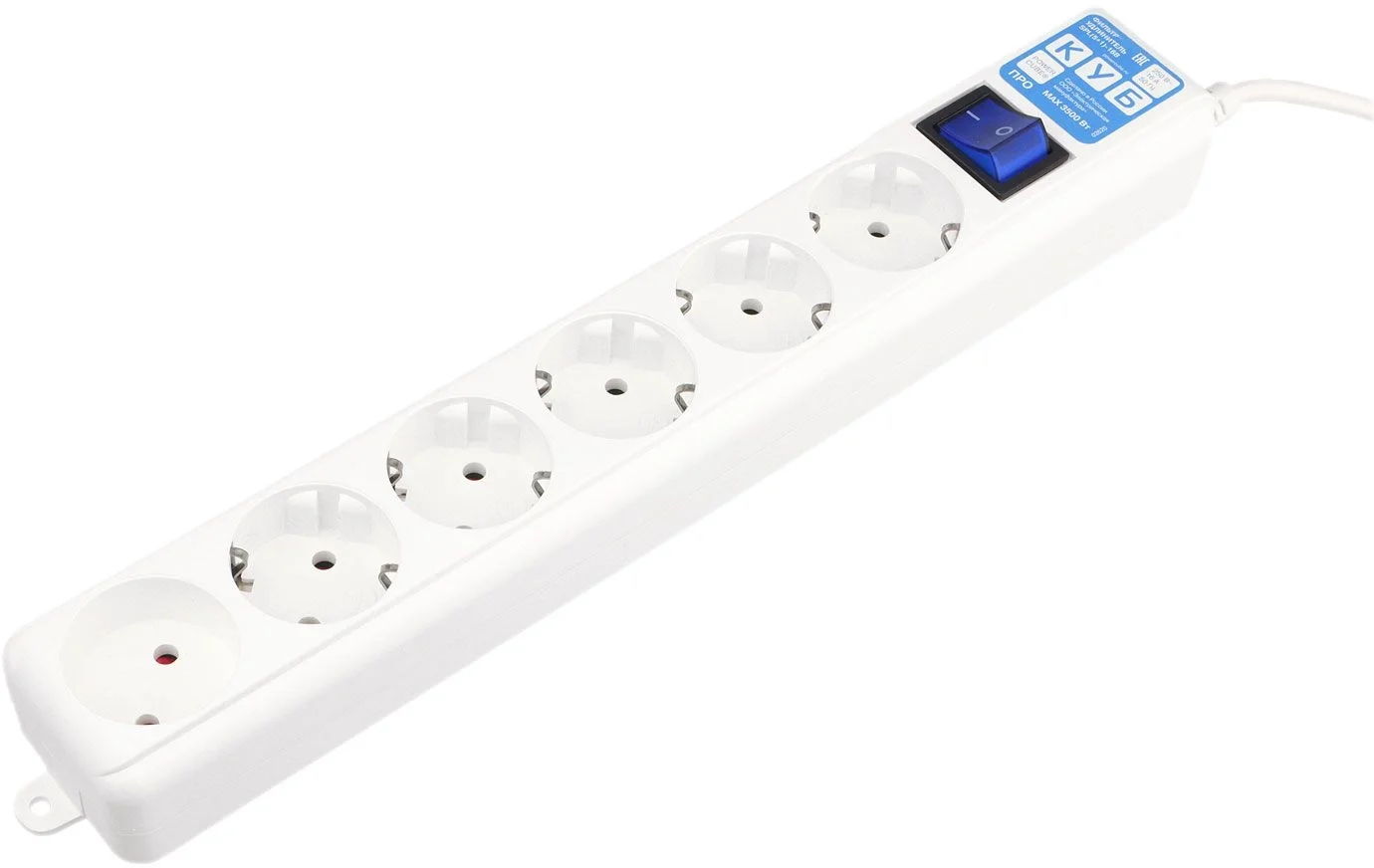 Сетевой фильтр PowerCube PRO SPL(5+1)-16B-P-3M, 6 розеток, 3 м, 16 А
