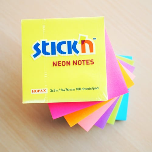 Блок самоклеящийся Stick'n 21166, 76×76мм, 100лист, неон розовый